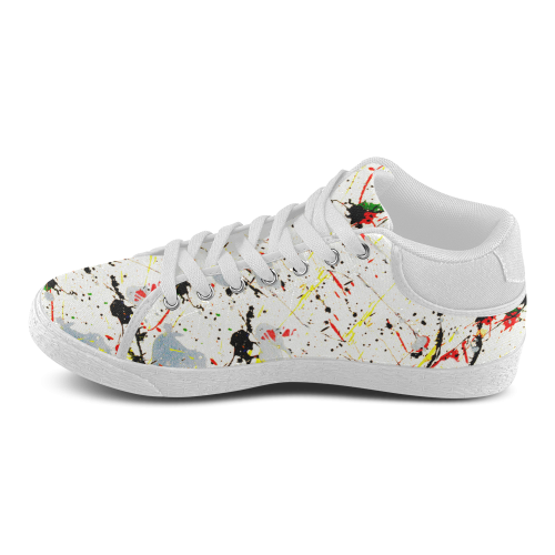 sneakers with paint splatter