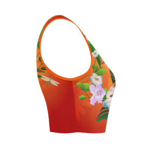 Tropical design Women's Crop Top (Model T42)