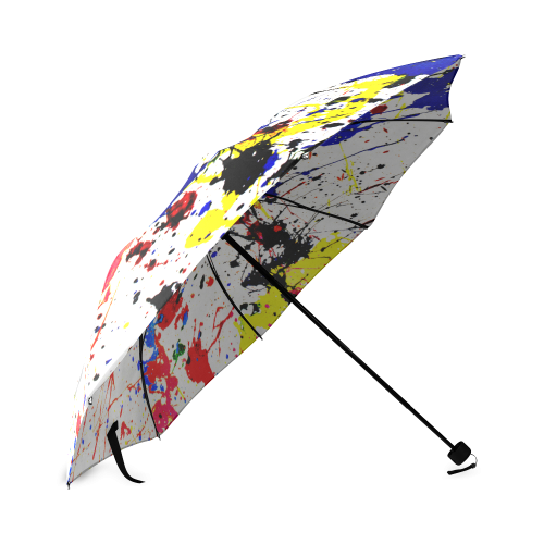 Blue & Red Paint Splatter Foldable Umbrella (Model U01)