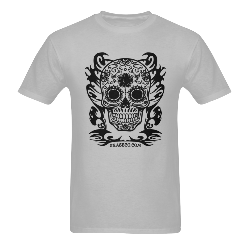SKULL FLOWERS IV Men's T-Shirt in USA Size (Two Sides Printing)