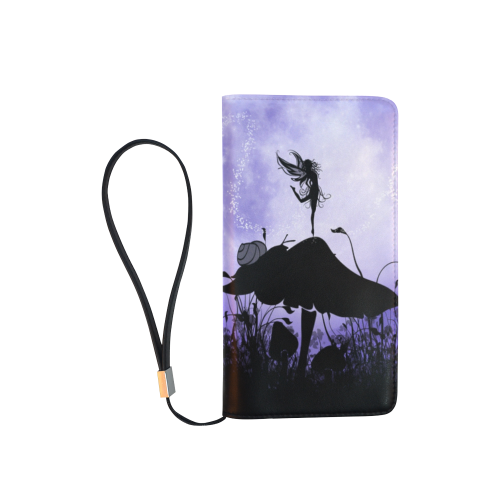 A beautiful fairy dancing on a mushroom silhouette Men's Clutch Purse （Model 1638）