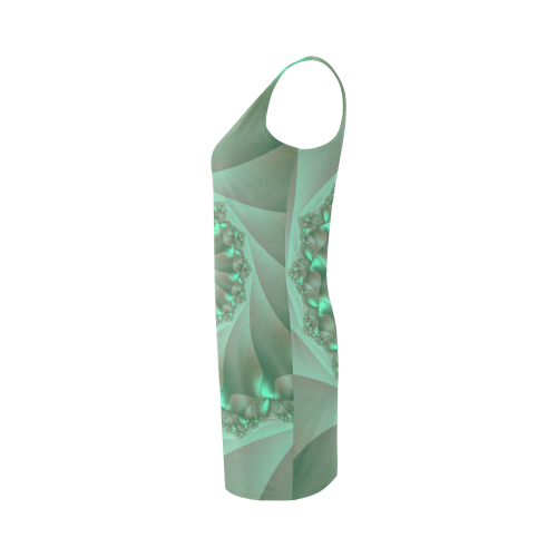 Green Spiral Fractal Medea Vest Dress (Model D06)