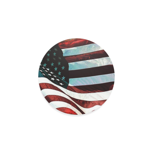 A abstract waving usa flag Round Coaster