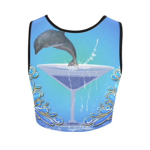 Cute dolphin Women's Crop Top (Model T42)