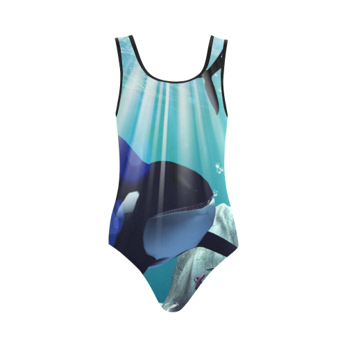Awesome orca Vest One Piece Swimsuit (Model S04)
