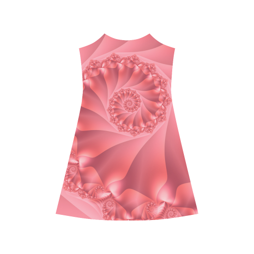 Red Spiral Fractal Alcestis Slip Dress (Model D05)