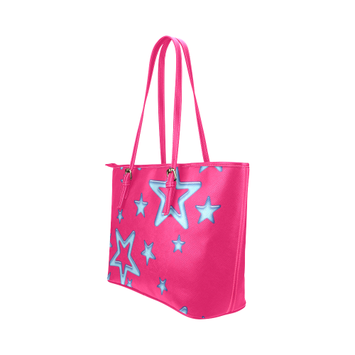 ANCHOR STAR PINKY Leather Tote Bag/Small (Model 1651)