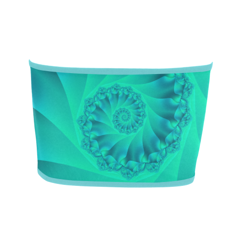 Turquoise Spiral Fractal Bandeau Top