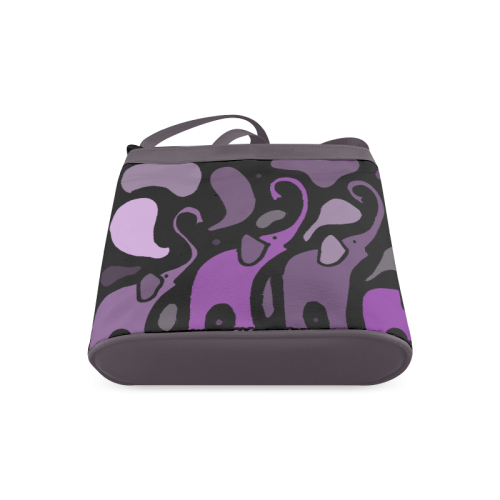 Funny Purple Elephants Abstract Art Crossbody Bags (Model 1613)