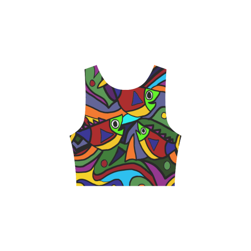 Artistic Cool Colorful Fish Abstract Art Atalanta Sundress (Model D04)