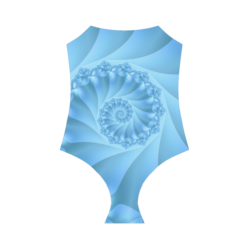 Blue Spiral Fractal Strap Swimsuit ( Model S05)