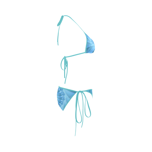 Blue Spiral Fractal Custom Bikini Swimsuit