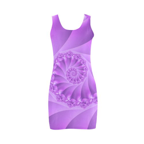 Purple Spiral Fractal Medea Vest Dress (Model D06)