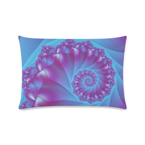 Blue and Purple Spiral Fractal Custom Rectangle Pillow Case 16"x24" (one side)