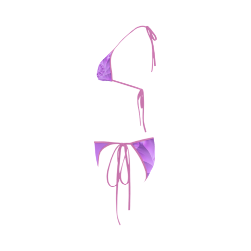 Purple Spiral Fractal Custom Bikini Swimsuit