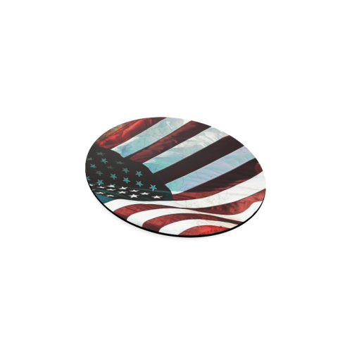 A abstract waving usa flag Round Coaster