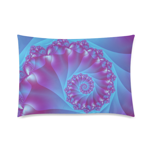 Blue and Purple Spiral Fractal Custom Zippered Pillow Case 20"x30"(Twin Sides)