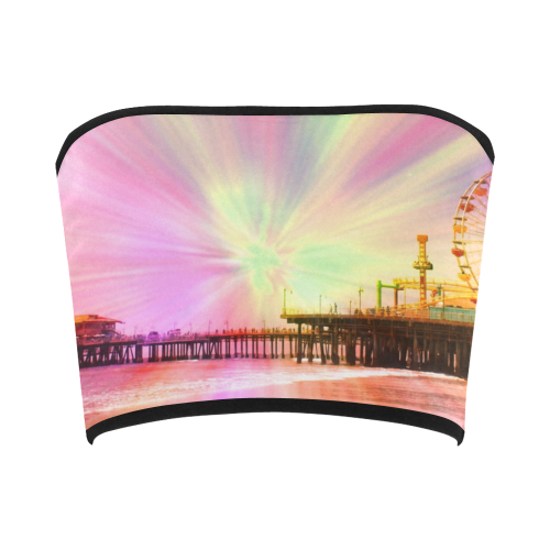 Pink Explosion Santa Monica Pier Bandeau Top