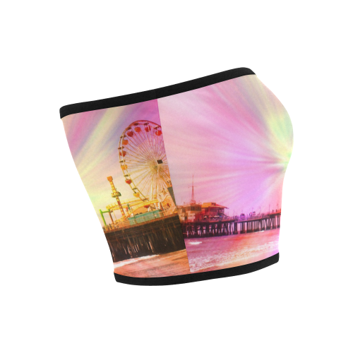 Pink Explosion Santa Monica Pier Bandeau Top