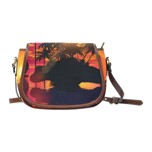 Wonderful sunset Saddle Bag/Small (Model 1649) Full Customization