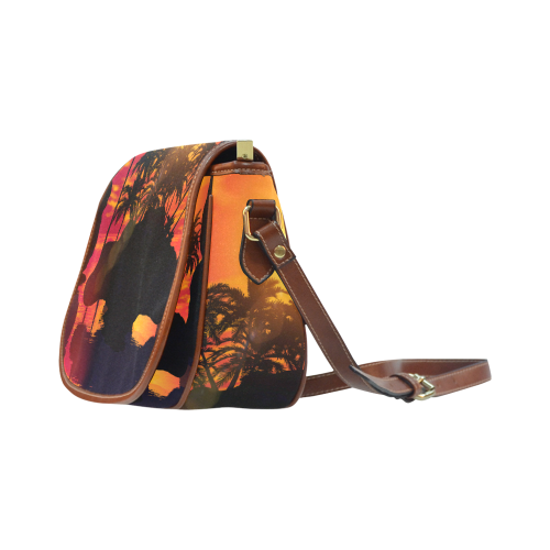 Wonderful sunset Saddle Bag/Small (Model 1649) Full Customization