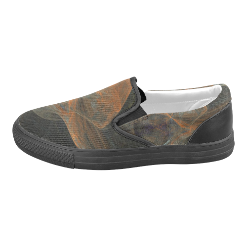color abstraction Men's Slip-on Canvas Shoes (Model 019)