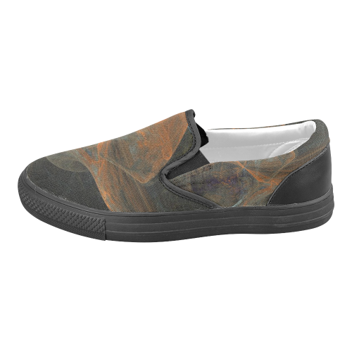 color abstraction Men's Unusual Slip-on Canvas Shoes (Model 019)