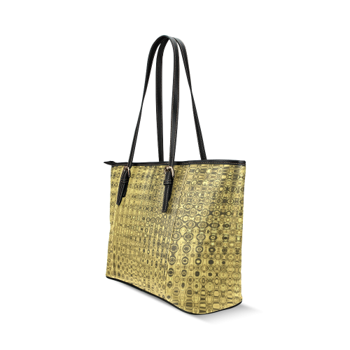 GOLD LUXURY TEXTURE Leather Tote Bag/Small (Model 1640)