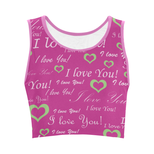 I Love You Women's Crop Top (Model T42)