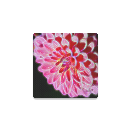 Pink Chrysanthemum Topaz Square Coaster