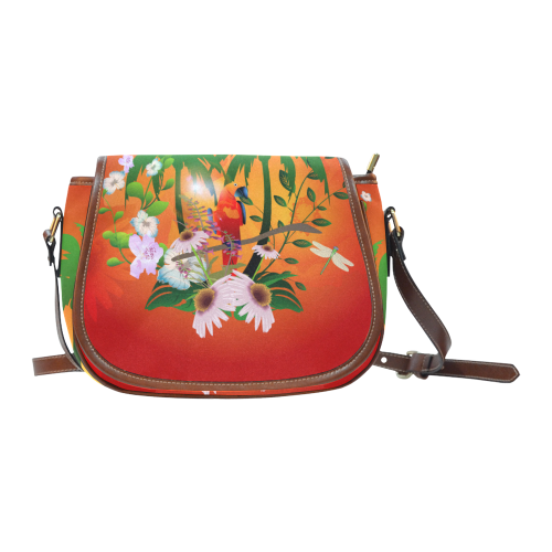 Tropical design Saddle Bag/Small (Model 1649) Full Customization