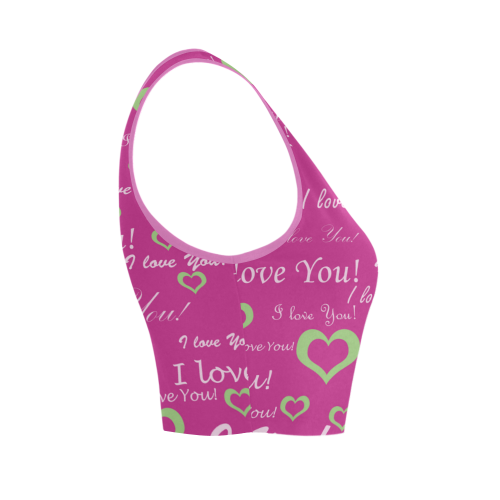 I Love You Women's Crop Top (Model T42)