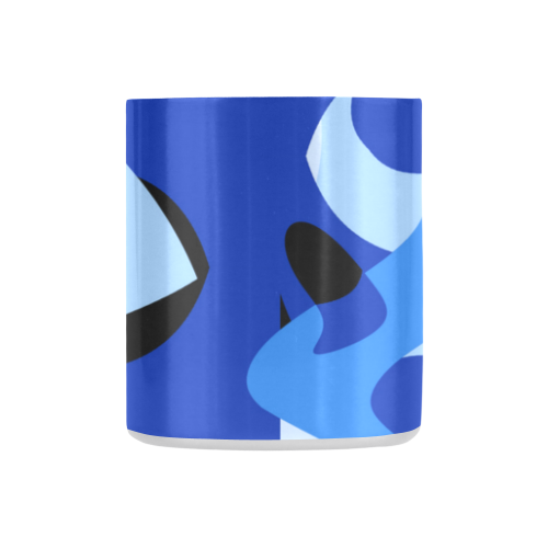 A201 Abstract Shades of Blue and Black Classic Insulated Mug(10.3OZ)