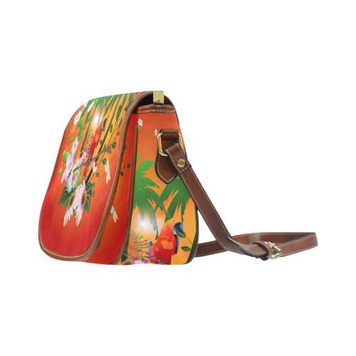 Tropical design Saddle Bag/Small (Model 1649) Full Customization