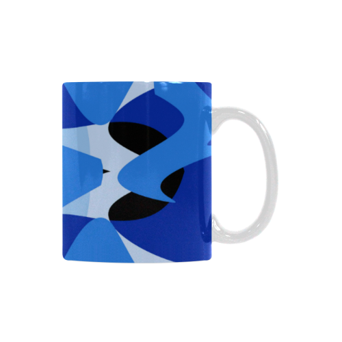 A201 Abstract Shades of Blue and Black White Mug(11OZ)