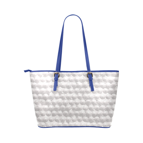funny sparkling bubble wrap, white Leather Tote Bag/Large (Model 1651)