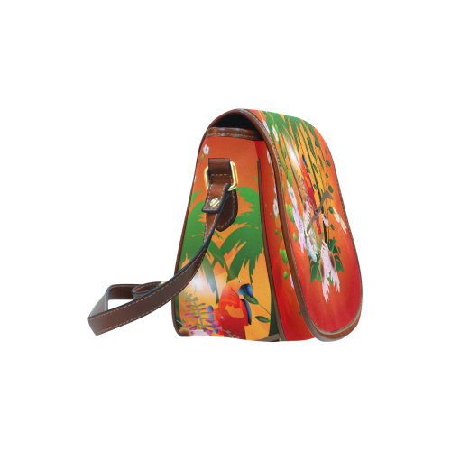 Tropical design Saddle Bag/Small (Model 1649) Full Customization