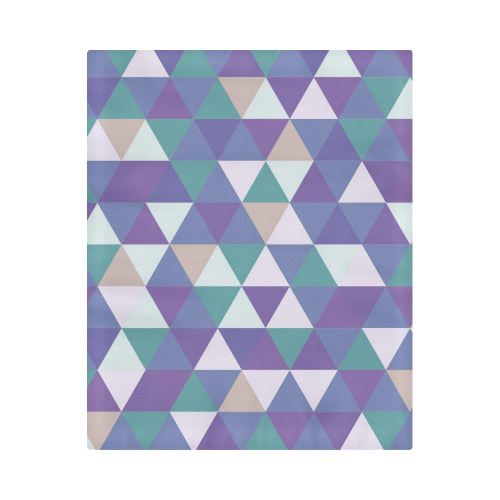 Purple Green Beige Abstract Triangles Duvet Cover 86"x70" ( All-over-print)