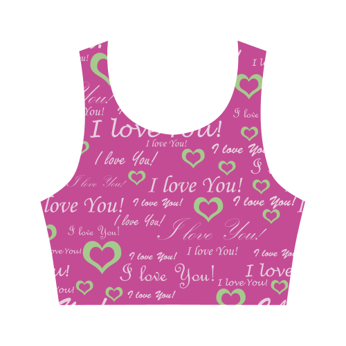 I Love You Women's Crop Top (Model T42)