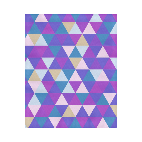 Purple Blue Pink Abstract Triangles Duvet Cover 86"x70" ( All-over-print)