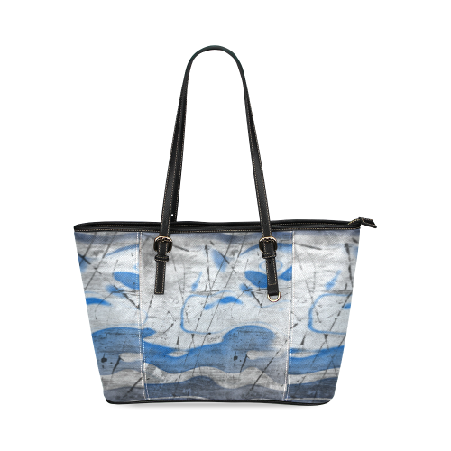 BLUE ART Leather Tote Bag/Small (Model 1640)