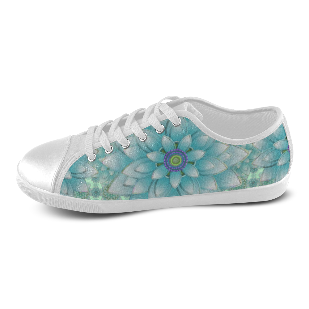 turquoise canvas shoes