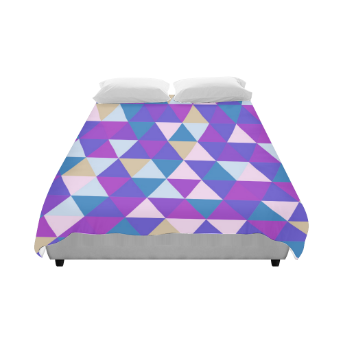 Purple Blue Pink Abstract Triangles Duvet Cover 86"x70" ( All-over-print)