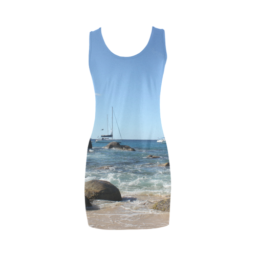 Sailing Boats at Virgin Gorda BVI Medea Vest Dress (Model D06)