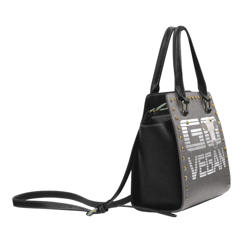 GO VEGAN CALF LUXURY Rivet Shoulder Handbag (Model 1645)