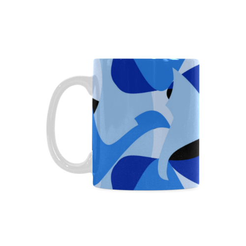 A201 Abstract Shades of Blue and Black White Mug(11OZ)