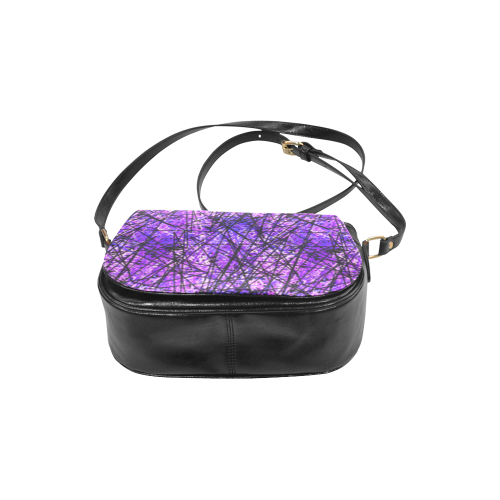 Purple Scratches Classic Saddle Bag/Large (Model 1648)