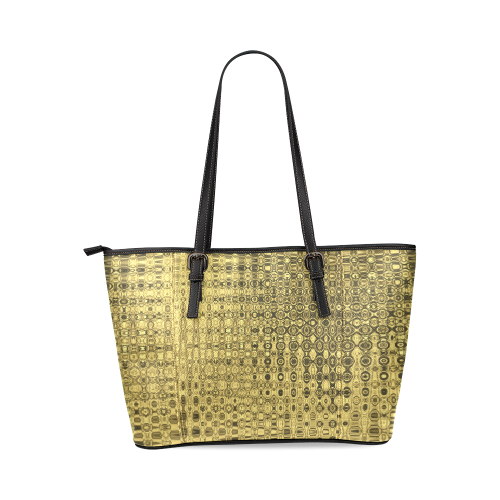 GOLD LUXURY TEXTURE Leather Tote Bag/Small (Model 1640)