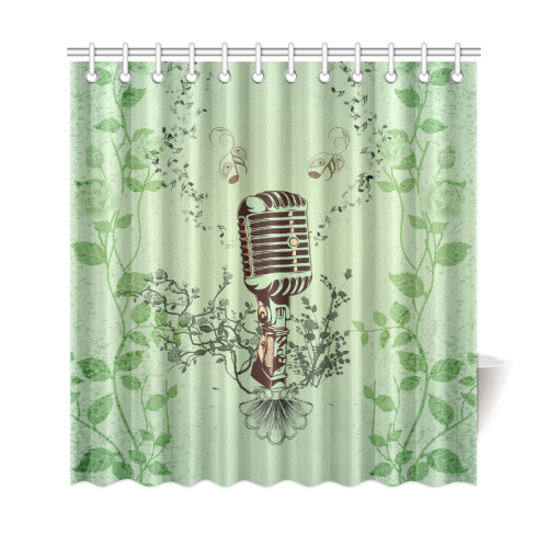 Music, microphone Shower Curtain 69"x72"