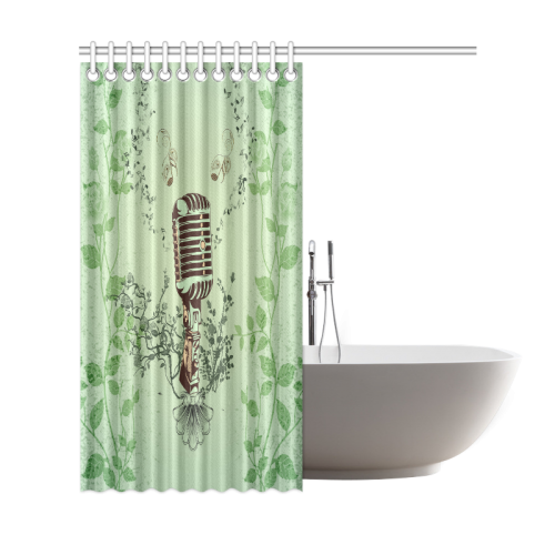 Music, microphone Shower Curtain 69"x72"